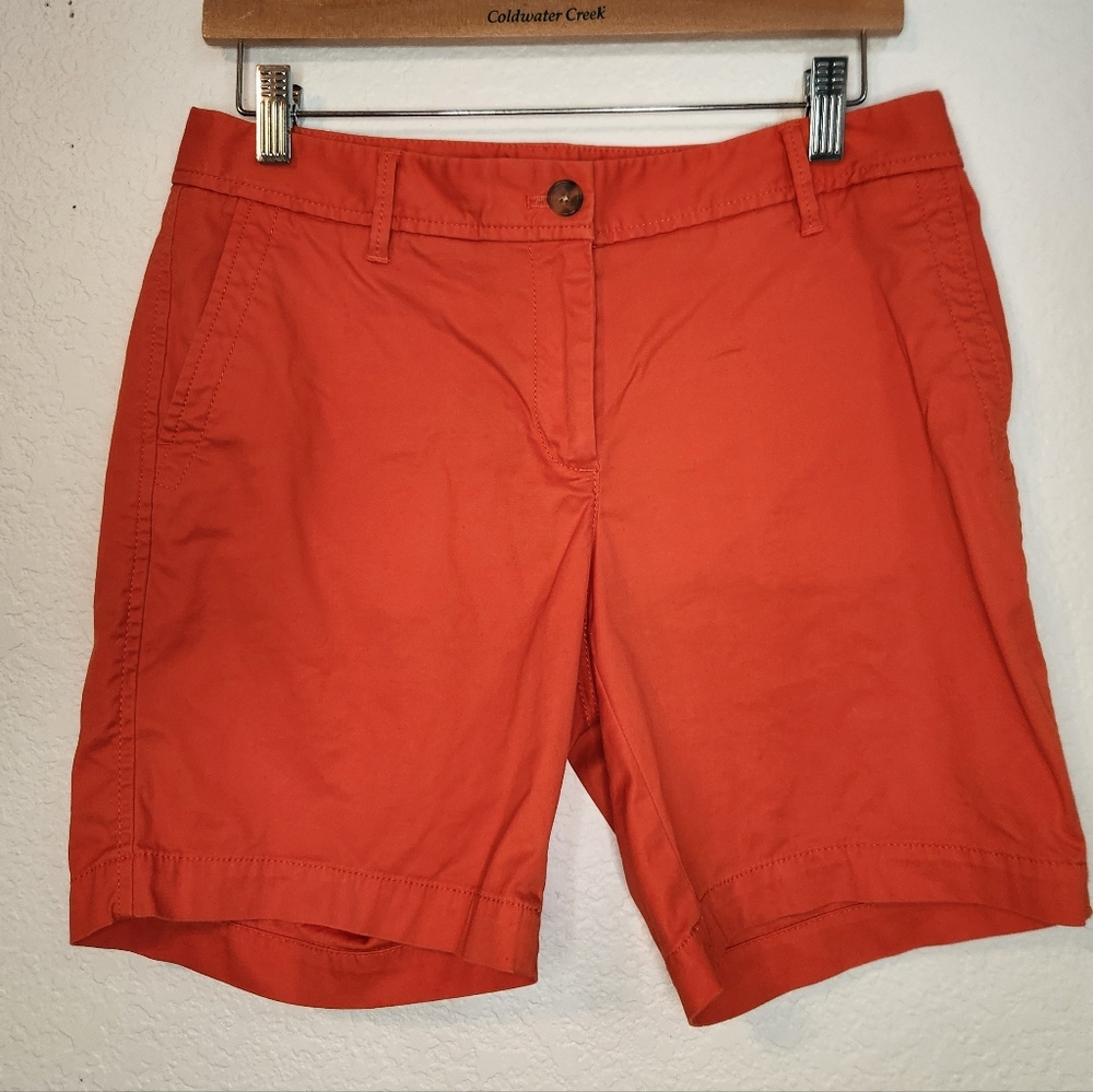 Talbots Dark Orange Relaxed Chino Shorts, Size 2